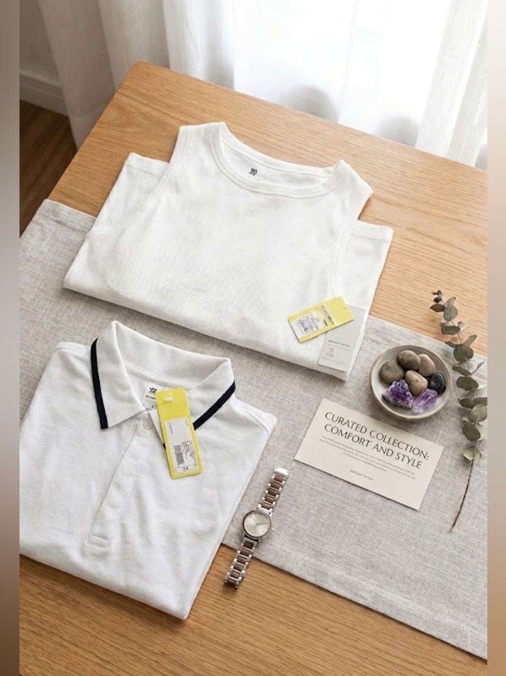 All In Motion Bundle 2X NWT White Tank & Polo Shirt Set Athletic Activewear